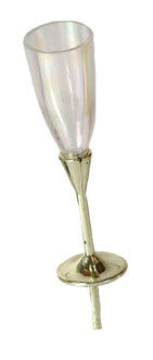 6-DELIGE GOUDEN CHAMPAGNEGLAS OP DE KLEP