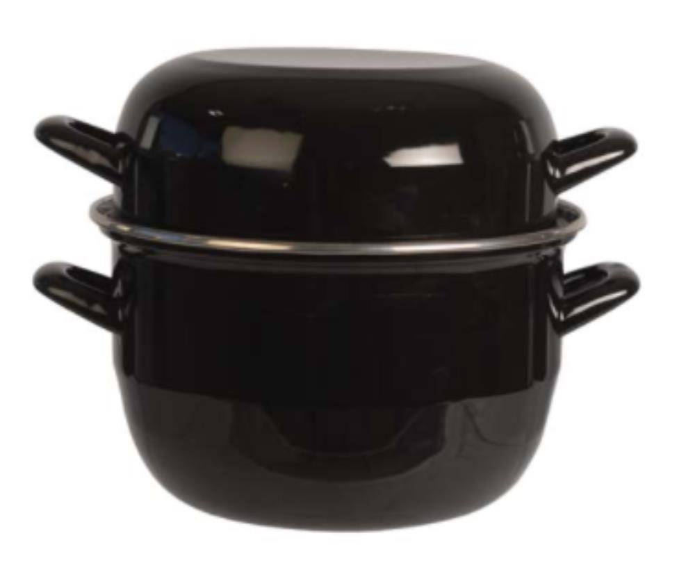 CASSEROLE MOULES NOIRE 20CM 3.25L 2KG A/COUVERCLE BOMBE
