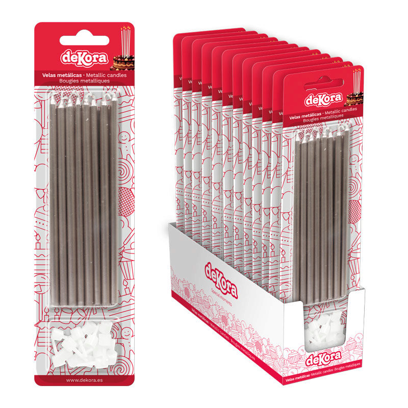 345330 DEK ZILVER KAARS 13CM=BLISTER