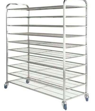 INOX DUBBEL BROODREK 9 VERDIEPINGEN ROOSTER 150X55CM H175CM=STUK