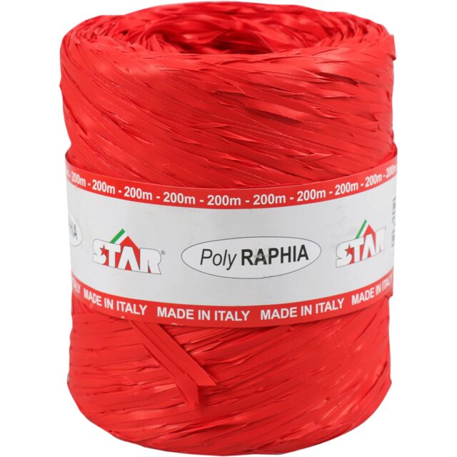 POLY RAFIA 15MM X 200M RED R00