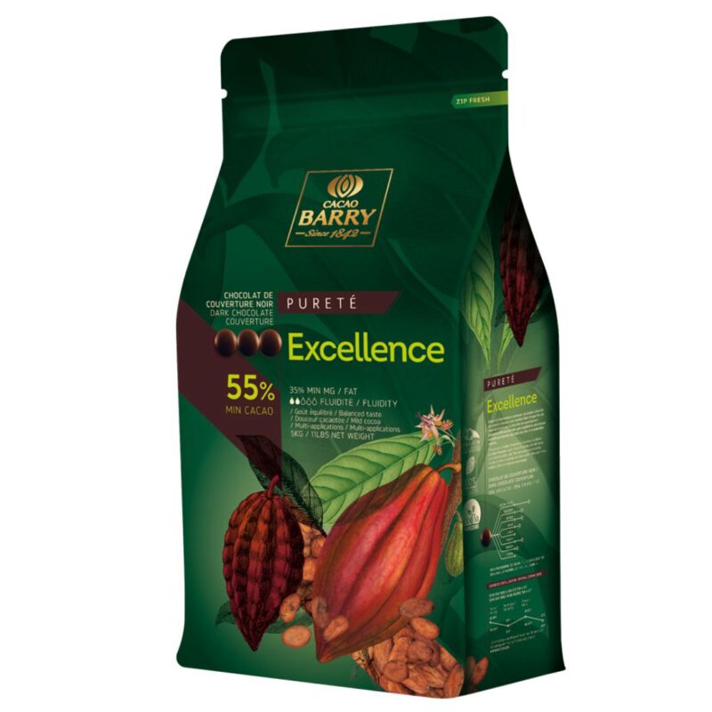 BARRY CHD-R55EXEL-804 EXCELLENCE 55% DONKER  CALLETS BULK 20KG = KARTON