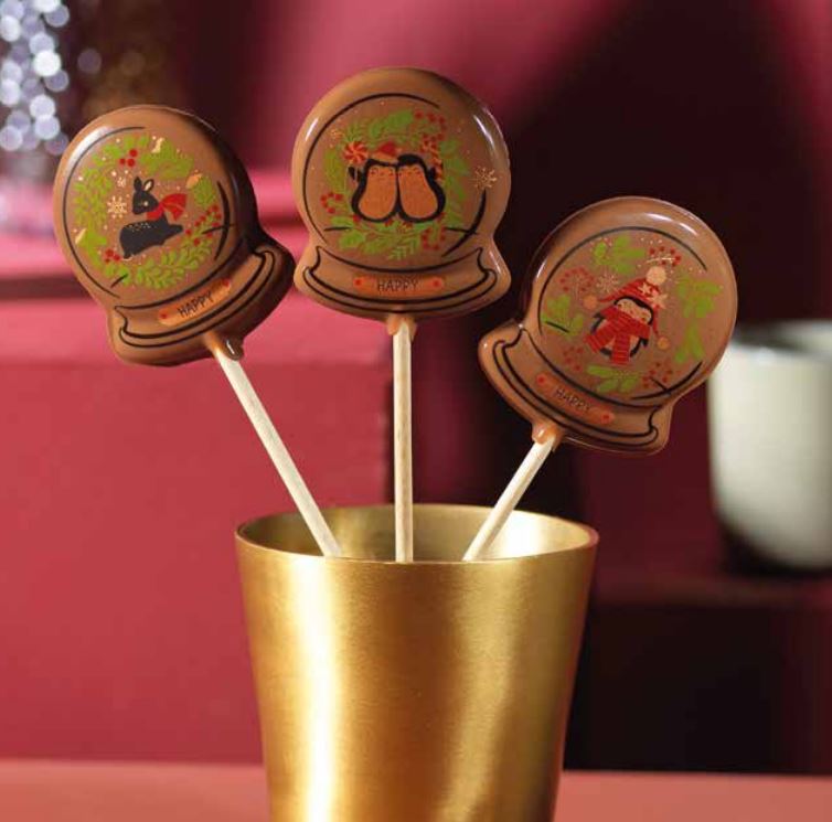 074290 PCB BLISTERS SUCETTES BOULE À NEIGE 3 DESIGNS PR 45 EMPR. ET BÂTONS 9PCES ***S/CD***