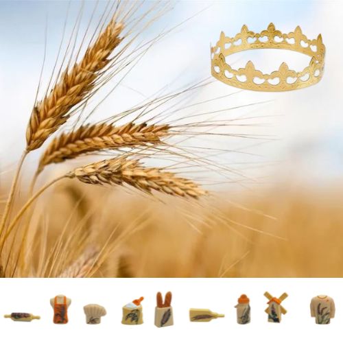 PORSELEINEN BONEN 100STKS "GRAAN" +KRONEN ***NIEUW 2024***