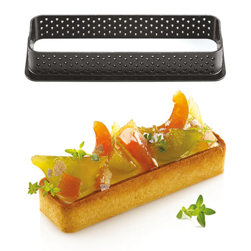 MOULE SILIKOMART TARTE RING RECTANGULAR 120 X 35MMH 20MM  BOITE DE 6 PCES