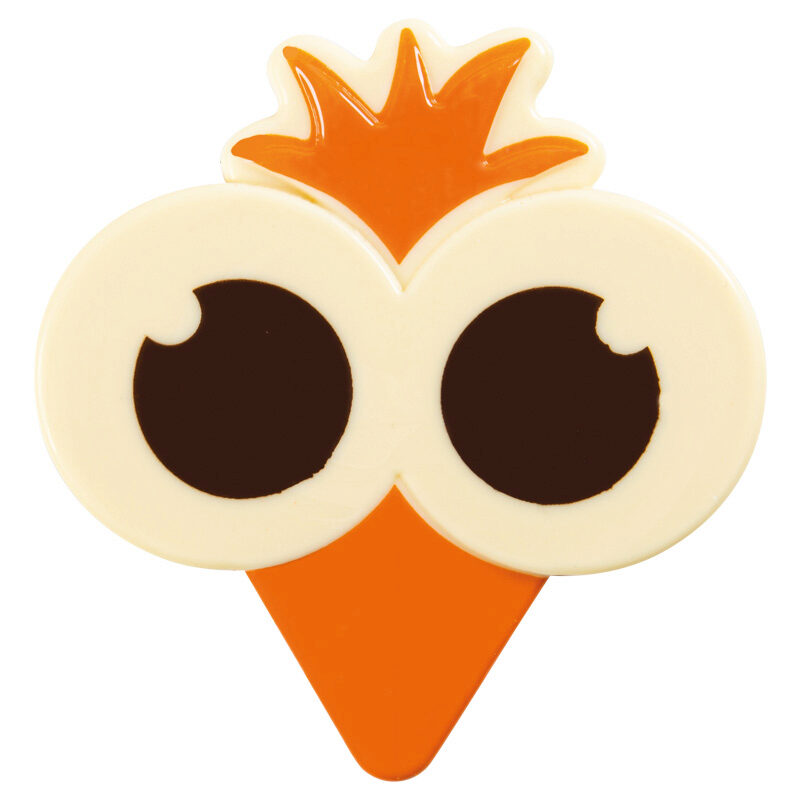 2069093 CHICK HEAD BLOCK 10CM WHITE CHOCOLATE 15 PCES ***S/CD***