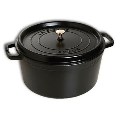 STAUB ROUND BLACK COCOTTE 30CM 8.40L