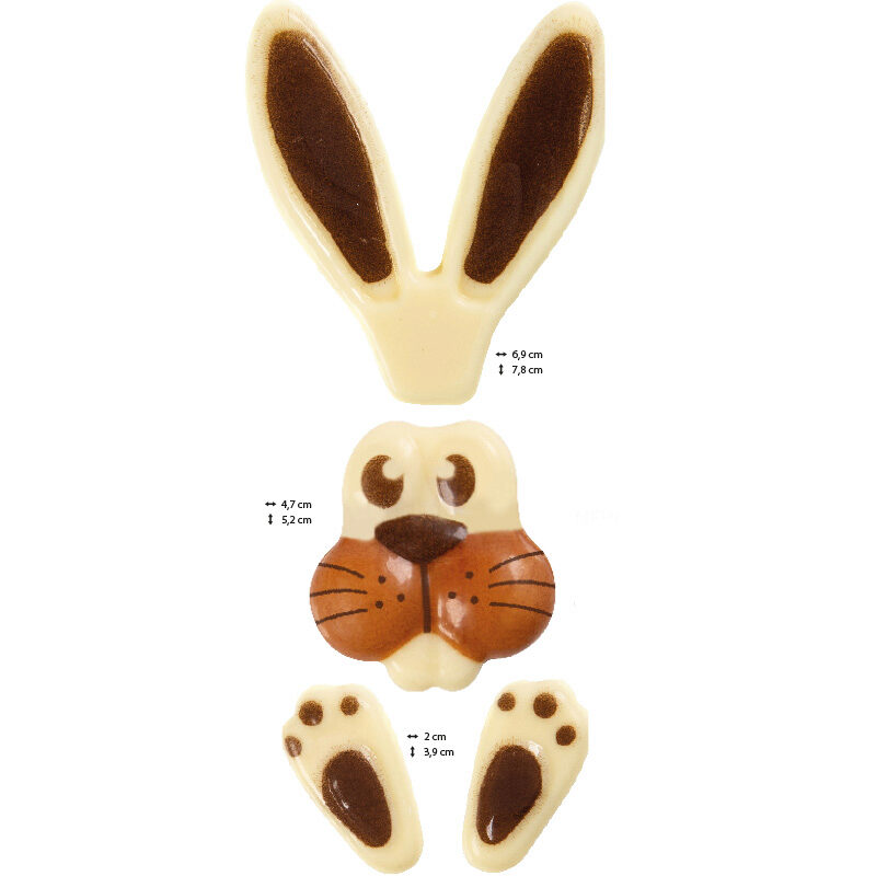2069109 KIT RABBIT RELIEF LARGE WHITE CHOCOLATE 20 KITS ***S/CDE***