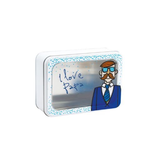 BOITE BLANCHE CRAVATE "I LOVE PAPA" AVEC FENÊTRE 18,8X13,3XH6,7CM