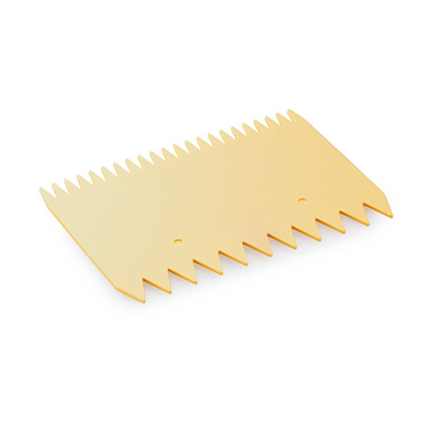 PEIGNE A DÉCORER CANNELE DES 2 COTES EN PLASTIQUE  COULEUR IVOIRE 11X7.5CM