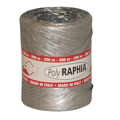 POLY RAFFIA 15MM X 200M SILVER R05