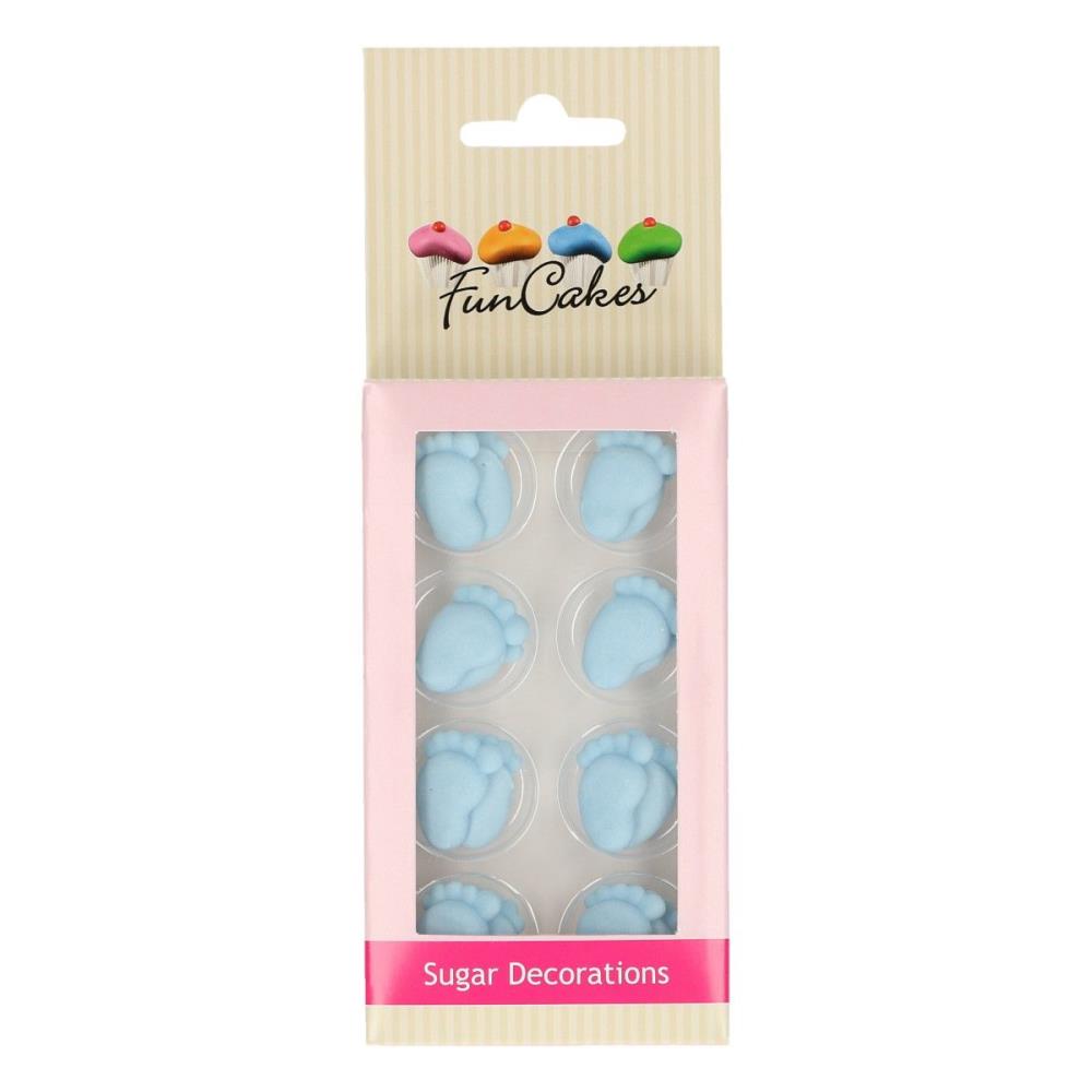 FUNCAKES BABY BOY FEET SUGAR DECORATION 16 PCES