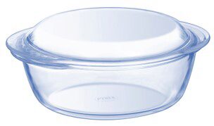 PYREX ESSENTIALS ROUND COCOTTE 24X20CM 2.1L+0.5LBOROSILICATE -40+300°