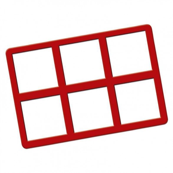 SILICONEN STENCILS LOG KNOOP 290 X 195 X 2 MM 6 VIERKANTE AFDRUKKEN CHQ 038