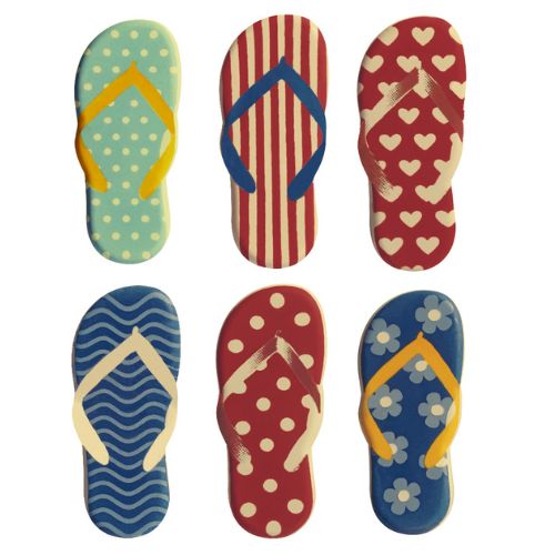 087031 PCB SMALL FLIP FLOPS CB 6 DESIGNS 4X1.75 CM 96PCES ***S/CDE***