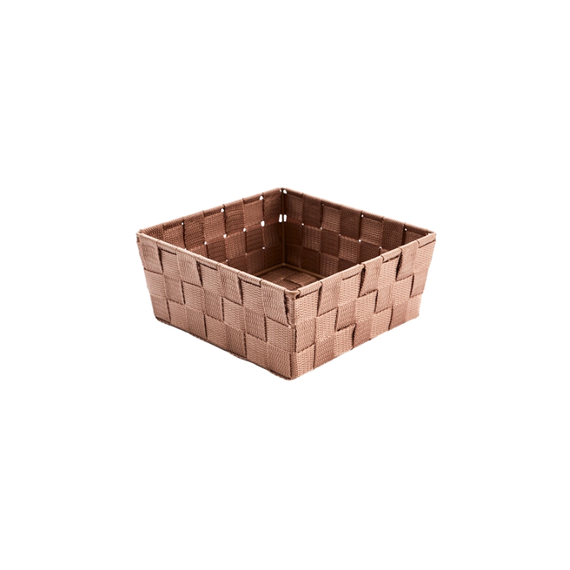 PANIER CARRE SM NOISETTE ROPE 20X20XH8CM