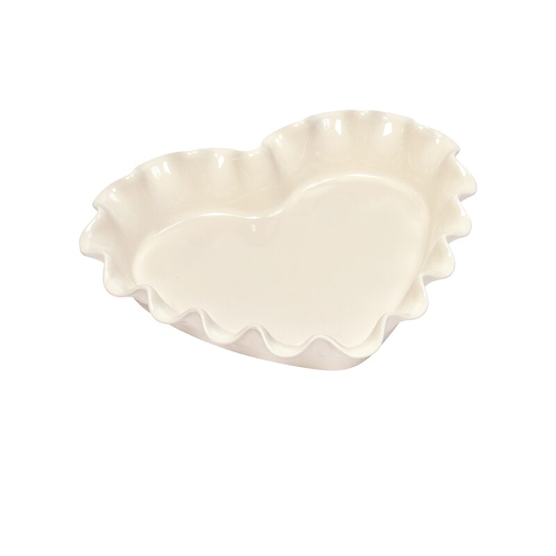 EMILE HENRY MOULE COEUR CANNELE ARGILE 33X29CM-BLANC