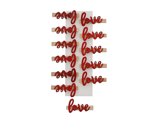 "LOVE" CLIPS BAG OF 12 CLIPS