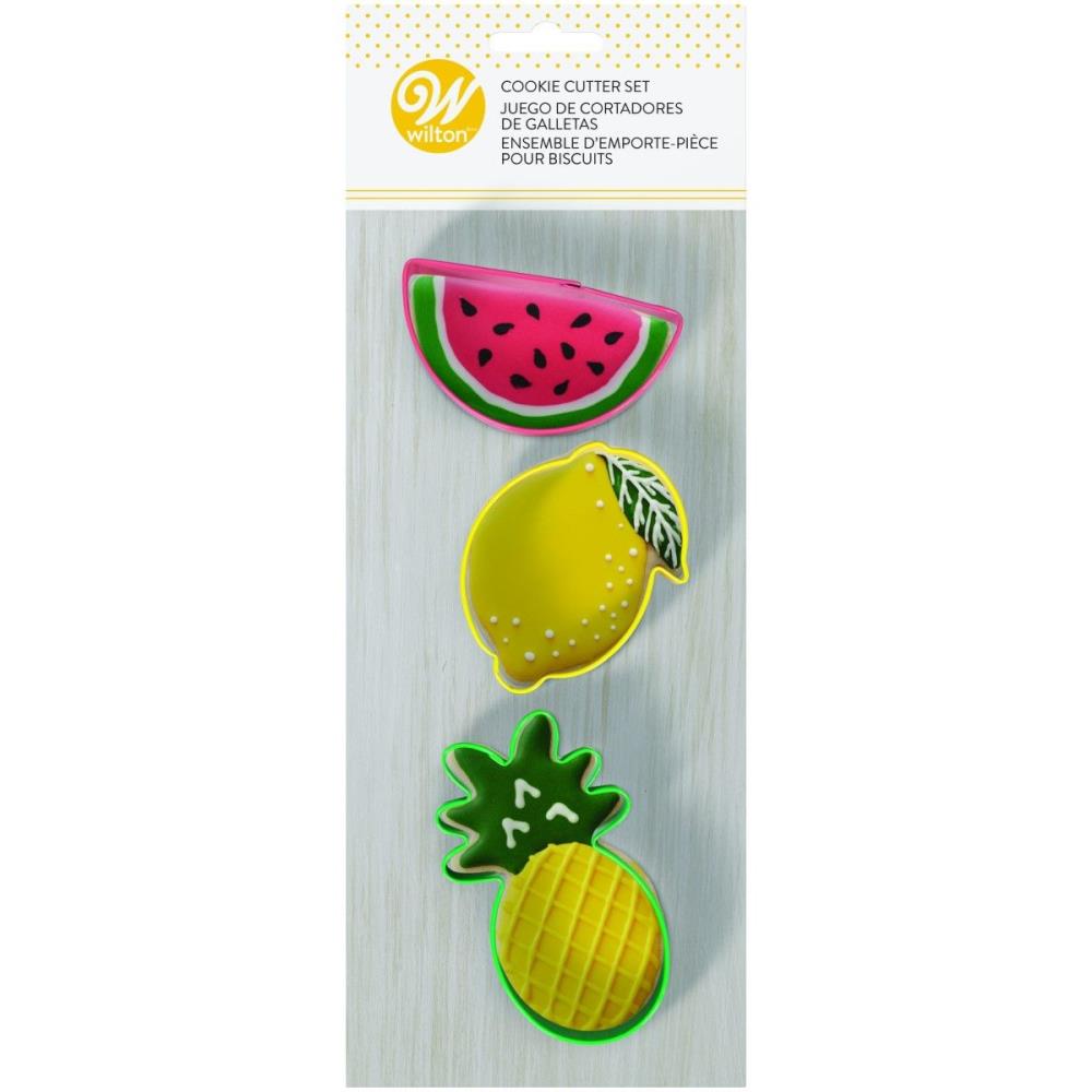 WILTON 3-PIECE COOKIE CUTTER WATERMELON-LEMON-PINEAPPLE