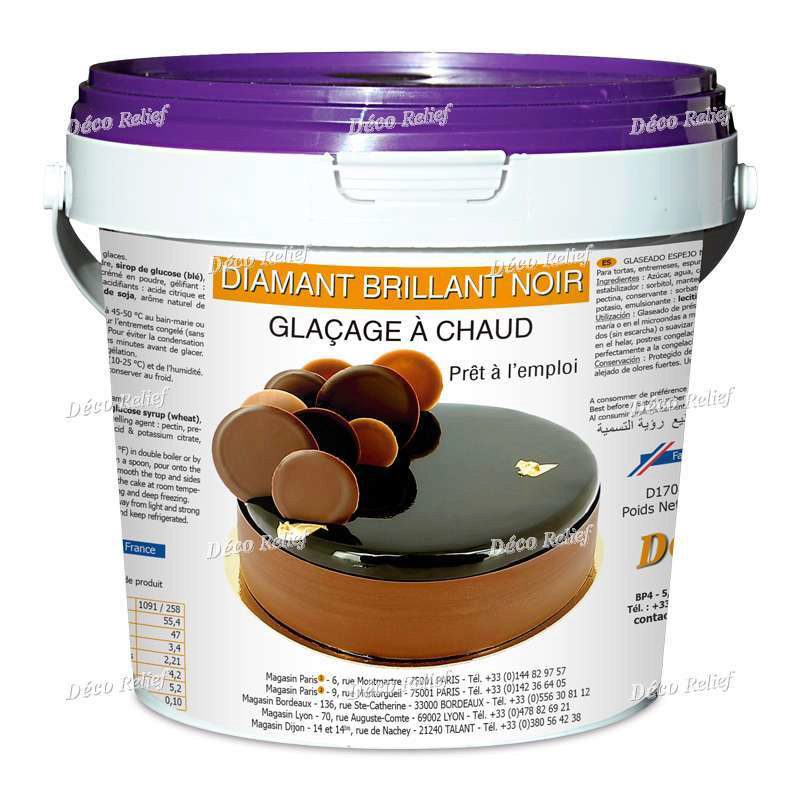 GLOSSY BLACK DIAMOND CHOCOLATE GLAZING 1KG
