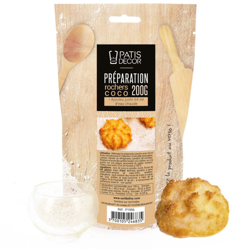 PATISDECOR BEREIDING ROCK COCONUT 200GR