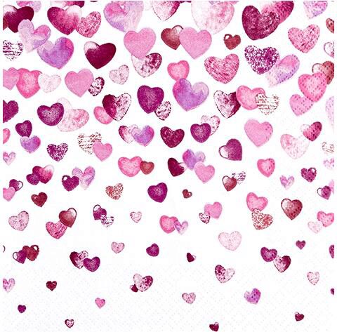 HOME FASHION NAPKIN 33X33CM HEART LOVE PACK OF 20 PCES