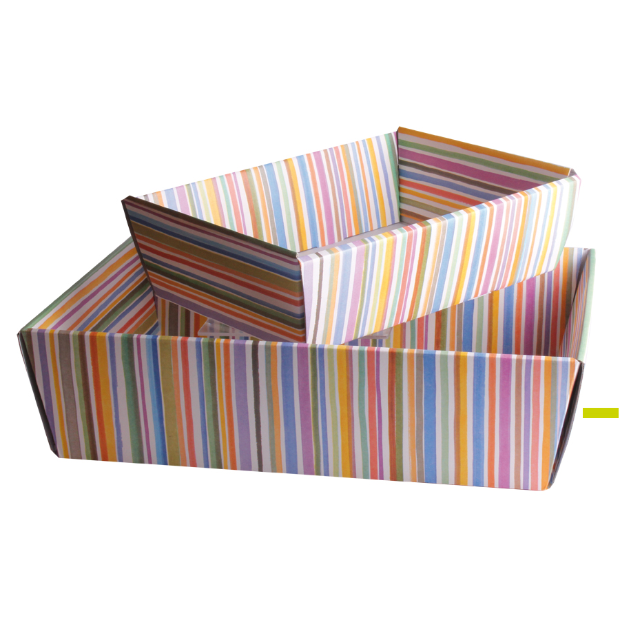 MULTICOLOR CARDBOARD BASKET 26X26X10CM