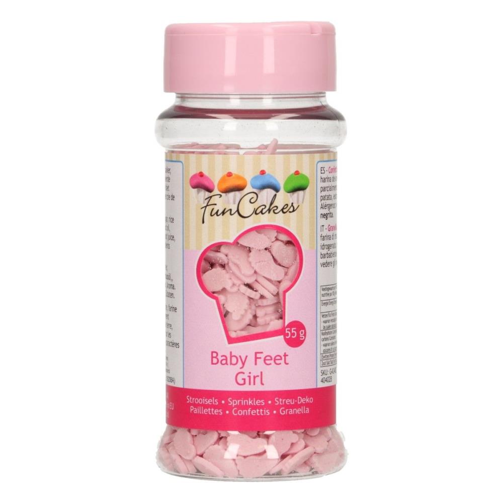 FUNCAKES MIX SUGAR DECORATION BABY GIRL'S FOOT 55GR