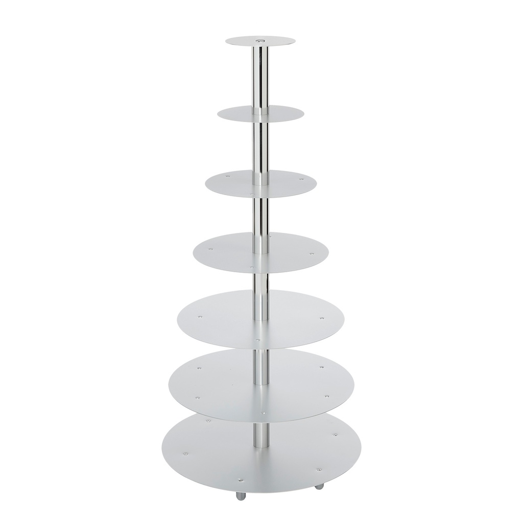 PRESENTOIR ROND A GATEAUX 7 ETAGES EN ALUMINIUM