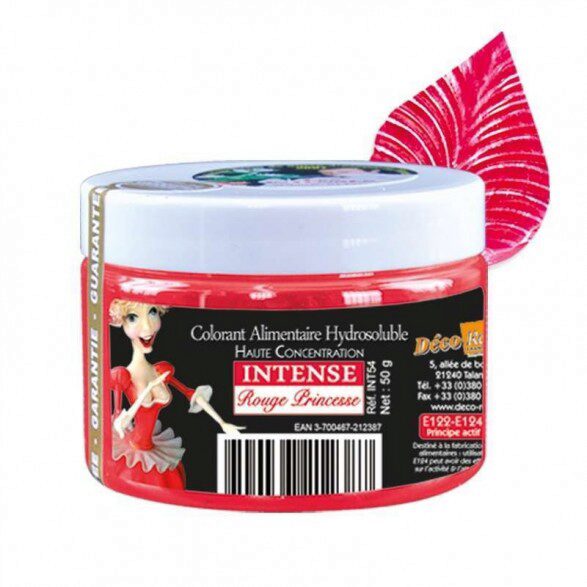 COLORANT HYDROSOLUBLE INTENSE ROUGE PRINCESSE E122-E124-E129 - INT54 50GR