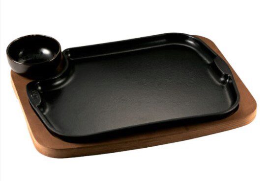 ILSA ASSIETTE FONTE 30X23 S/PLANCHE BOIS +RAVIER