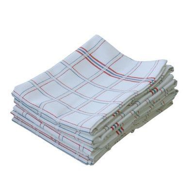 HORECA SET OF 6 KITCHEN TOWELS 68X68 RED/BLUE CHECK 100% COTTON