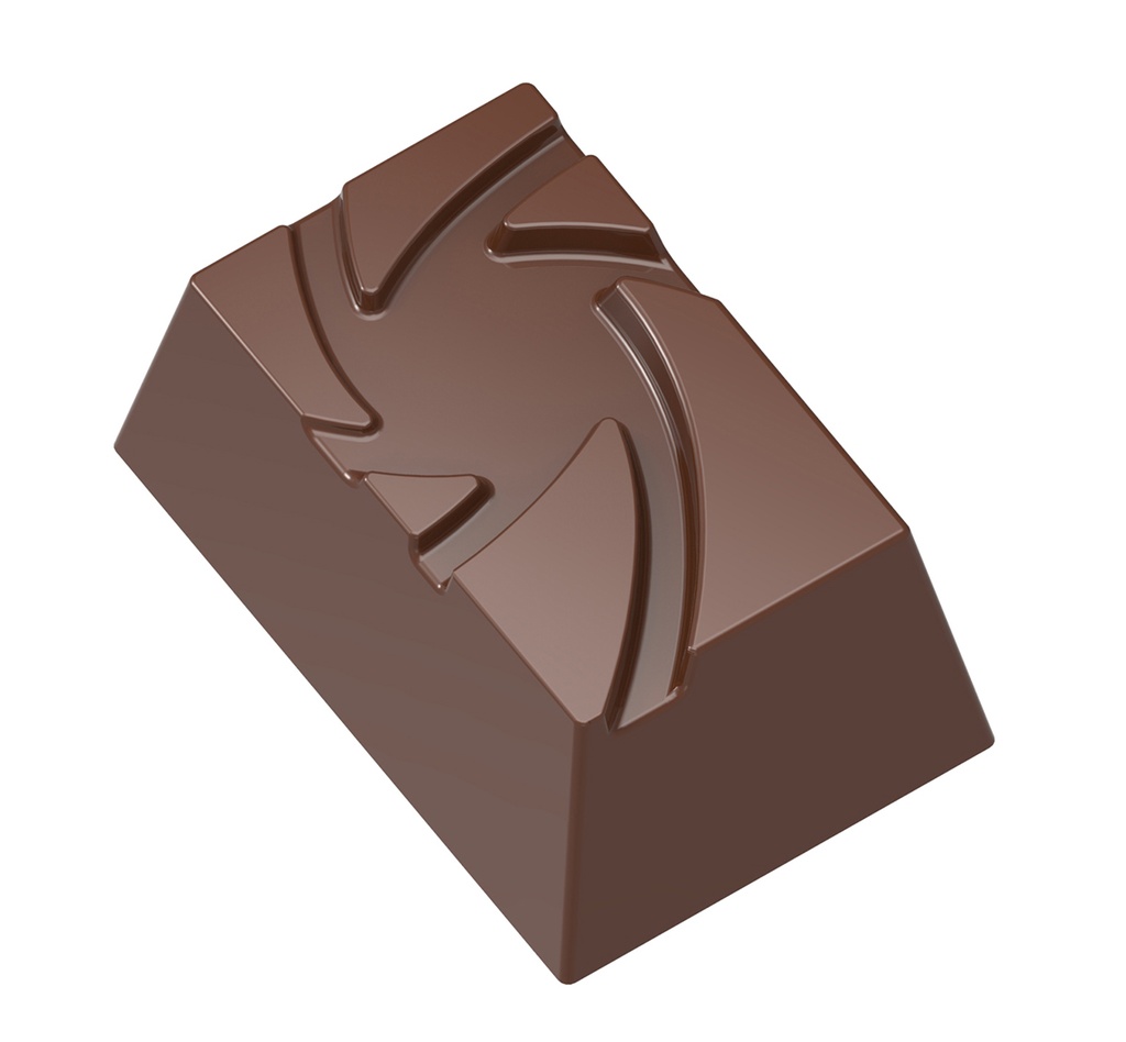 CW1619 3X8 SPIRAAL RECHTHOEKIGE CHOCOLADEVORM -- 9GR
