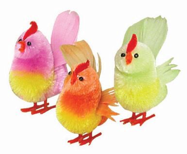 POUSSINS PLUMES MULTICOLORES 4 CM18 PCES