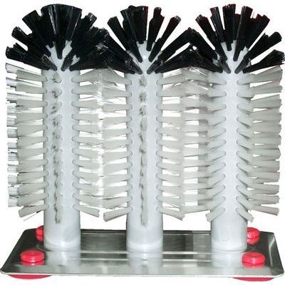 GLASS WASHING BRUSH 3 BRUSHES ALUMINUM BASE H18CM