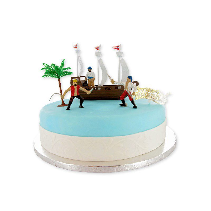 PIRATE CAKE DECORATING KIT + BOAT