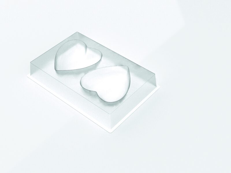 087017 PCB MOULES ENTREMETS COEUR POUR 60 PIÈCES 11,8X11,2 CM P 3,8CM 30PCES ***S/CDE***