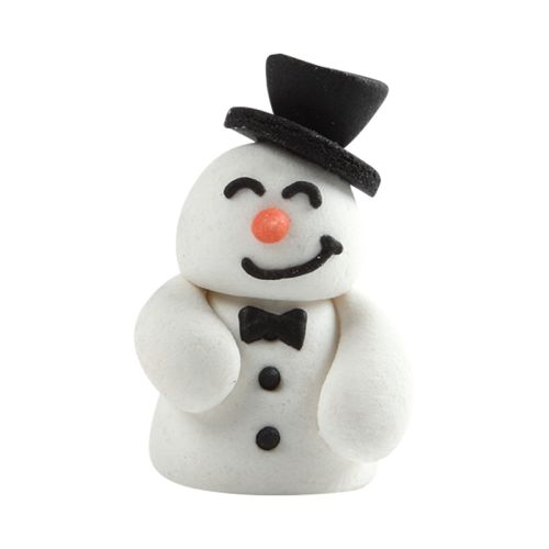 1014360 BONHOMME DE NEIGE CHAPEAU MASSEPAIN DIA40MM  42PCES=BTE ***S/CD***