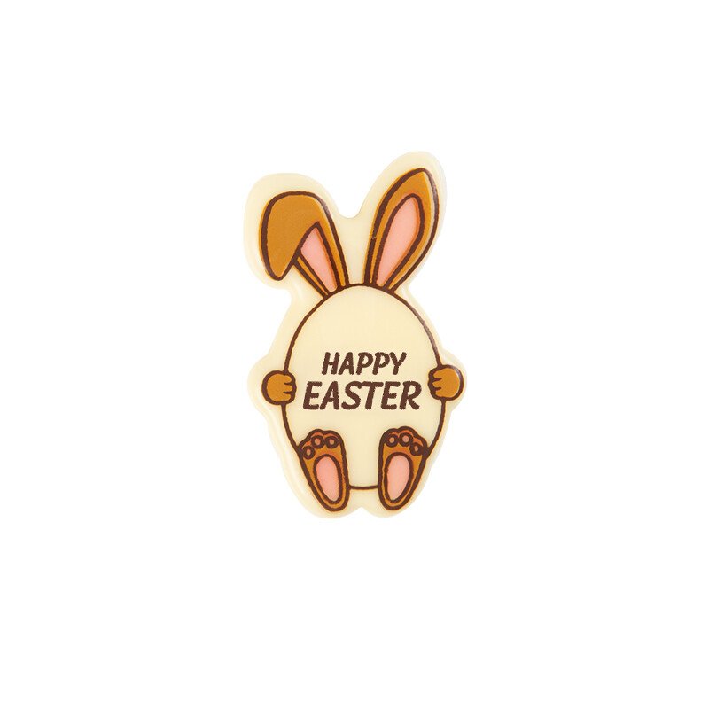 2069553 LAPIN AVEC OEUF HAPPY EASTER 4,5X3 CM 125PCS ***S/CDE***