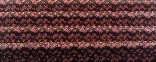 060865 PCB BEDRUKTE VELLEN DAISY ROSE 40X25 CM 17 STUKS ***S/CD***