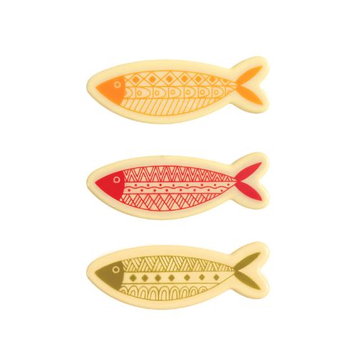 088128 PCB FISH CB AZTEC 3 DESIGNS 8.5X3.1CM 66PCS ***S/CDE***