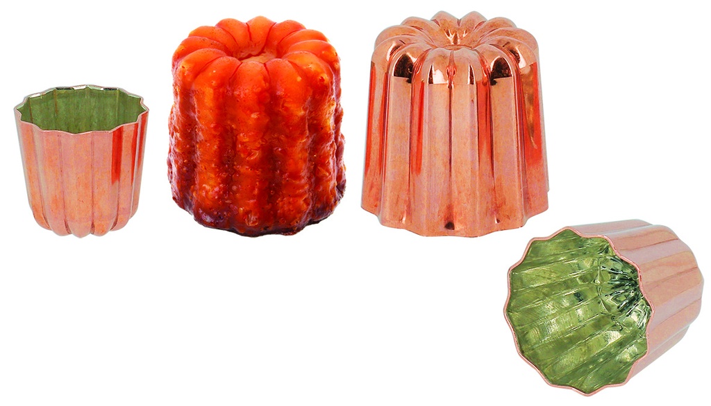 CANNELE BORDELAIS CUIVRE ETAME Ø 4.5CM HT 4.5CM