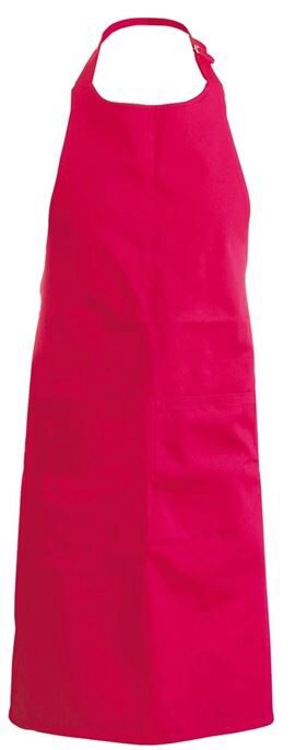 KARIBAN APRON BIB + POCKET RED H90XL71CM POLYESTER/COTTON
