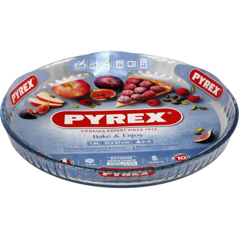 PYREX 31CM BOROSILICAAT TAARTVORM -40+300°