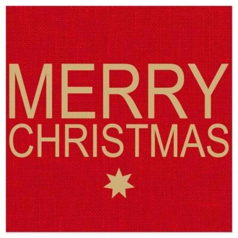 ARTEBENE TOWEL 33X33CM MERRY CHRISTMAS RED 20PCS