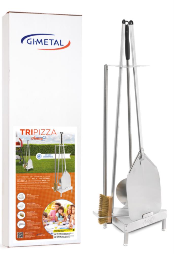 GI-METAL SET "TRIPIZZA" MET 3 ACCESSOIRES VAN 90 CM OP ZELFDRAGENDE VOET