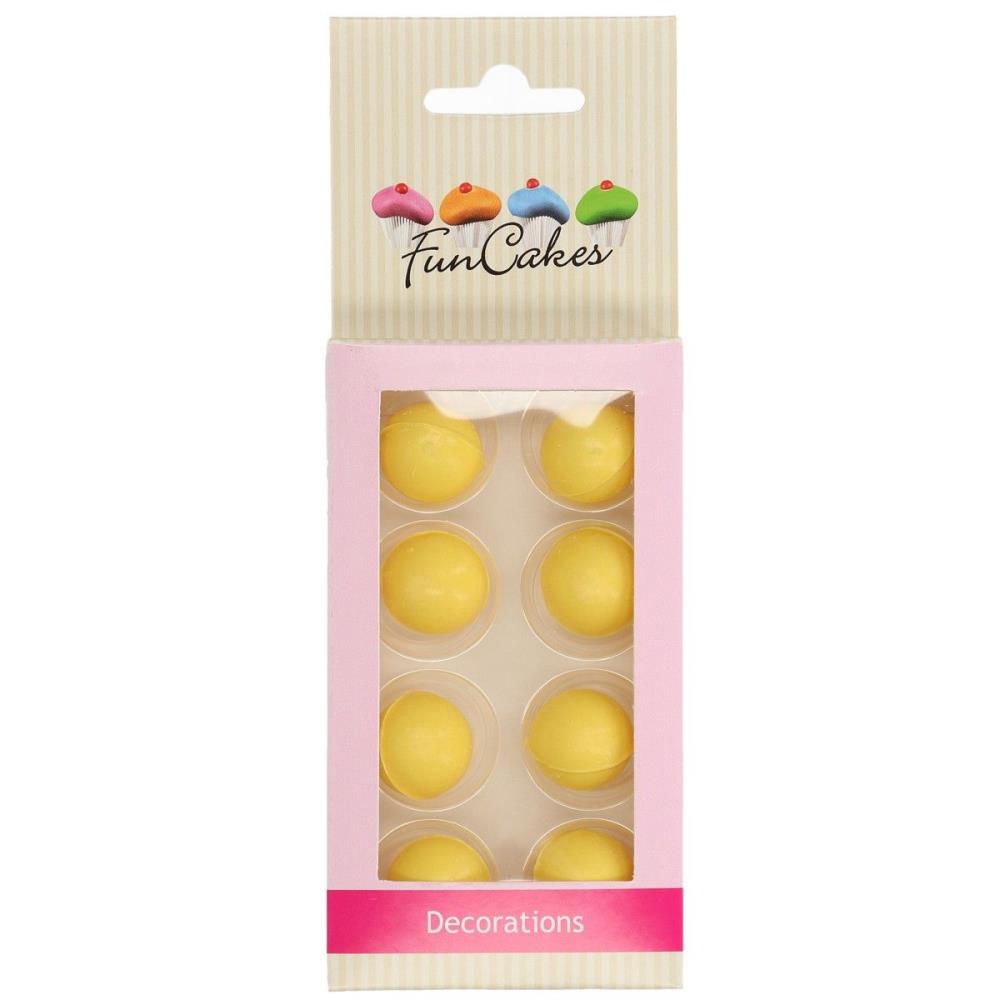 FUNCAKES CHOCOBALLETJES GEEL 2CM 8 STUKKEN