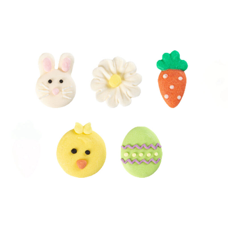 1054605 EASTER SUBJECT 2D 2CM 5 SUGAR ASSORTED 225 PCES