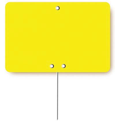 YELLOW FLUORESCENT LABEL 8X6CM STAINLESS STEEL PICK 10 PC
