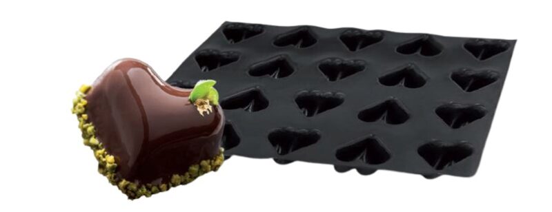 FP-01073 FLEXIPAN® ORIGINE COEUR BOMBE 60X40CM 20EMP 7,5X6,5CM H3,5CM VOL 81ML